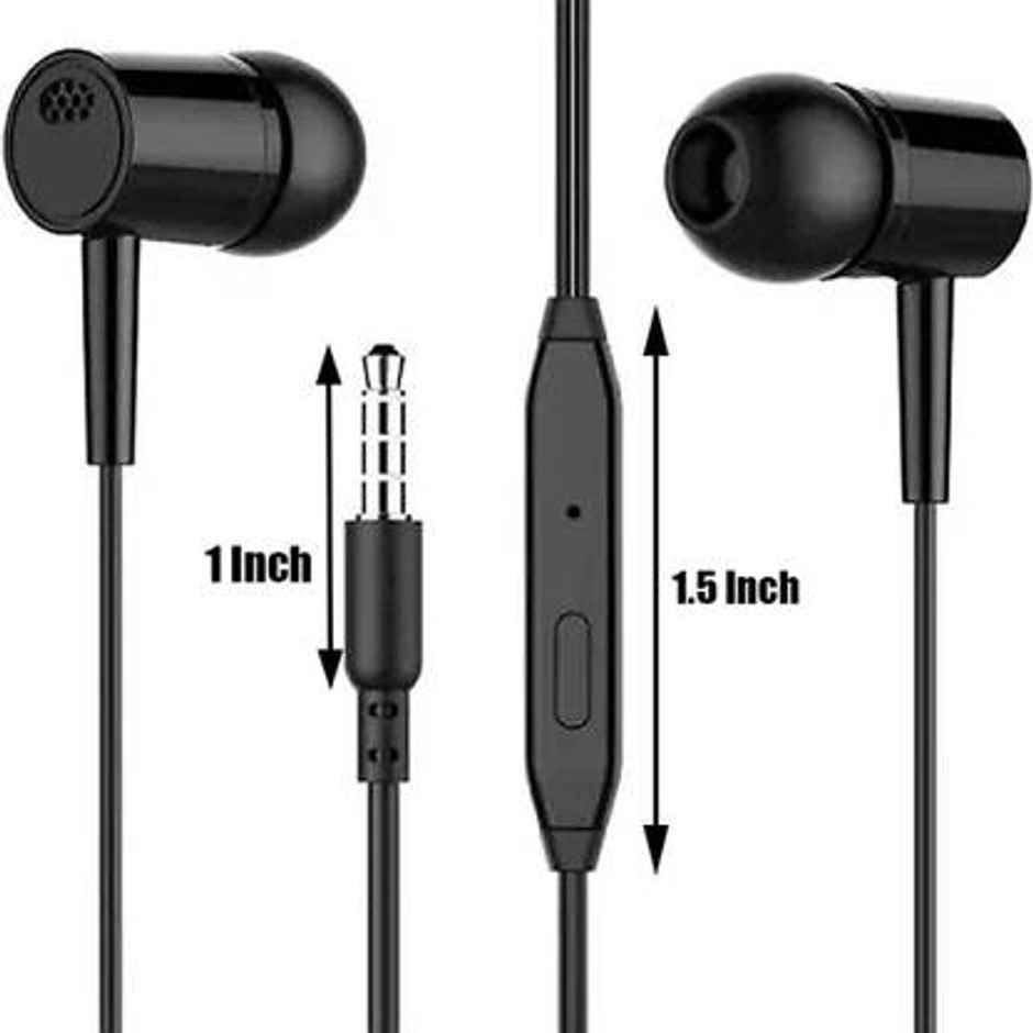 basics IND Wired earphone With Mic | Black