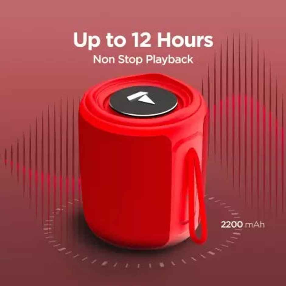 boAt Stone 350 Bluetooth Speaker, with 10W RMS Stereo Sound, IPX7 Water Resistance - Red