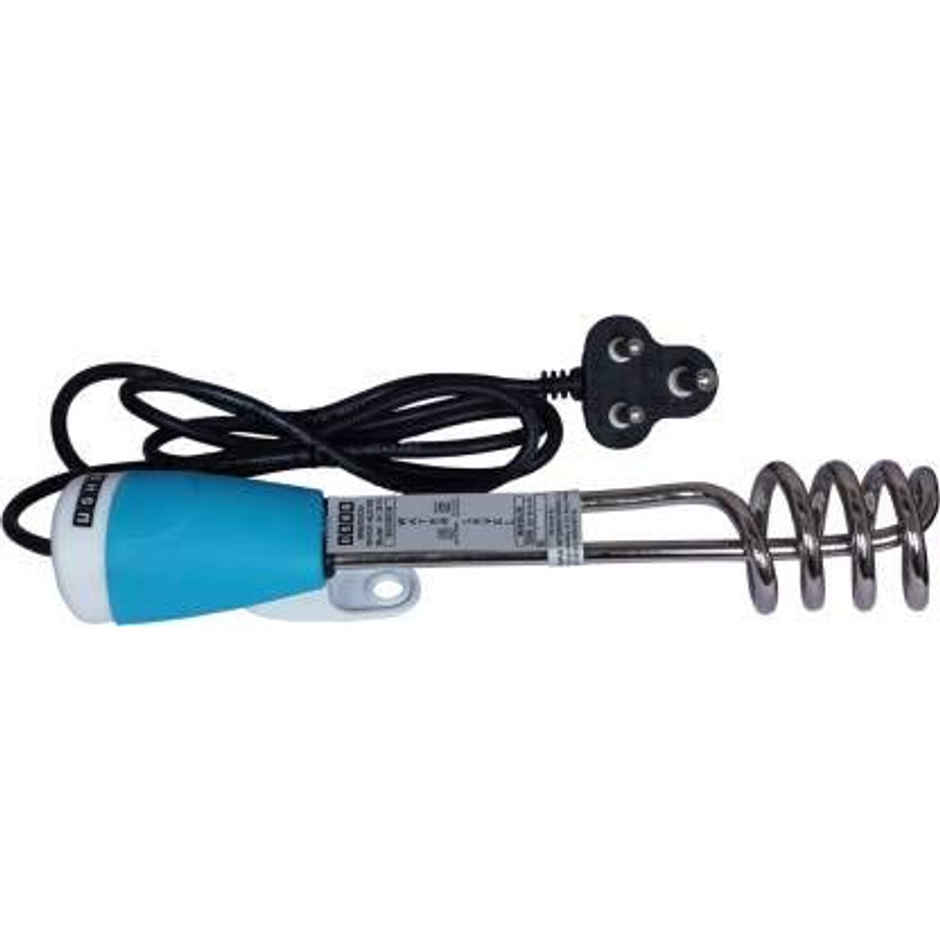 Usha IH 3810 Immersion Rod Heater, 1000W, Copper Tube Element, Nickel Plating, Easy-To-Grip -  Blue