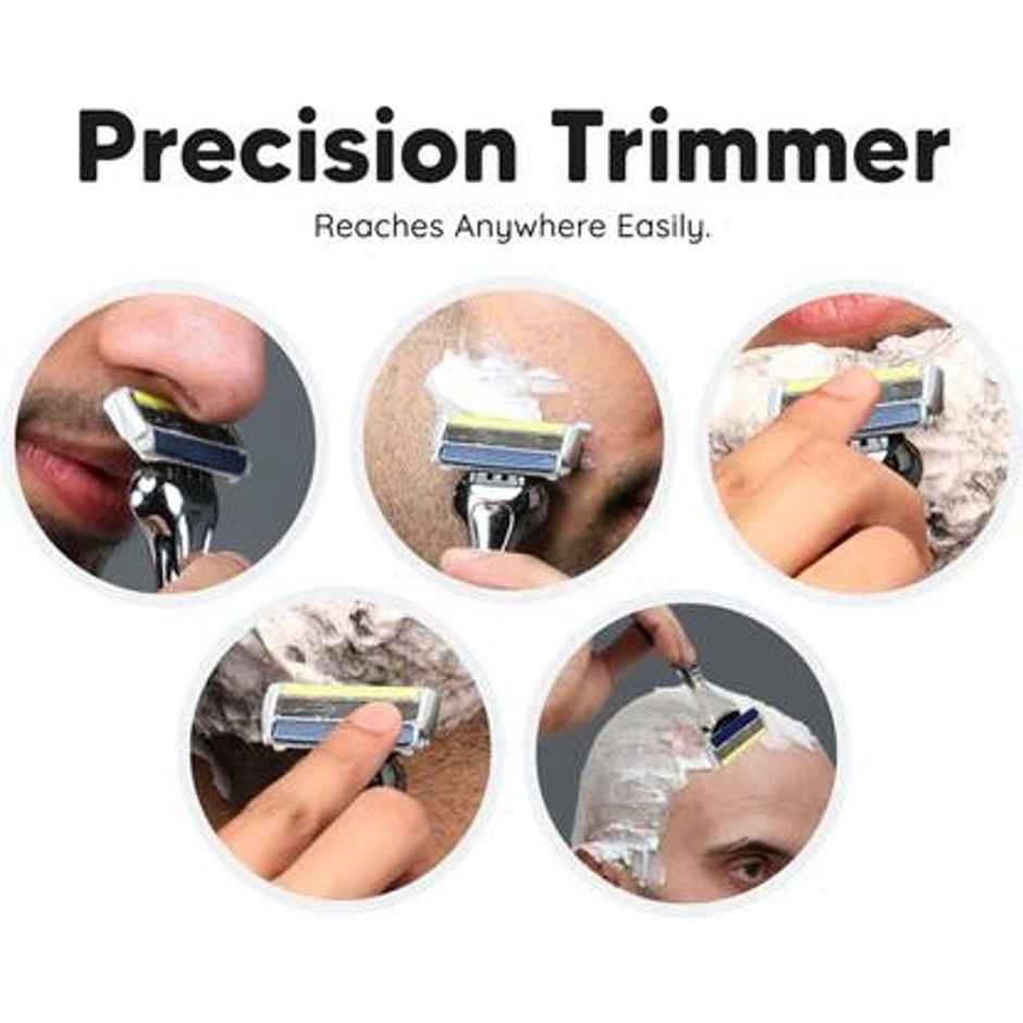 LetsShave Pro 6+ Razor for Men | Worlds First 6 Blade + Precision Back Blade