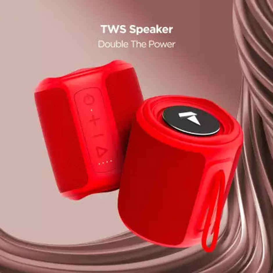 boAt Stone 350 Bluetooth Speaker, with 10W RMS Stereo Sound, IPX7 Water Resistance - Red