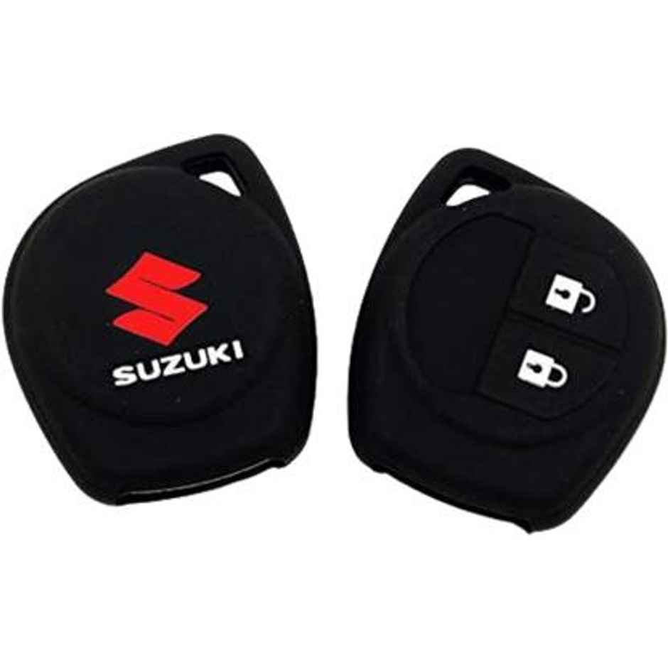 Autofrill Silicone Car Key Cover for Maruti Suzuki 2 Button Key | Black