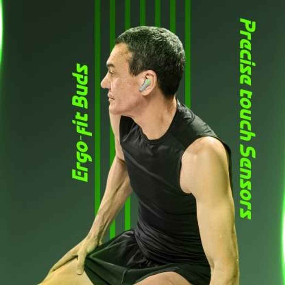 Aroma NB126 Aster Upto 50Hrs Playtime 45ms Latency Fast Charging RGB Gaming Earbuds (Green)