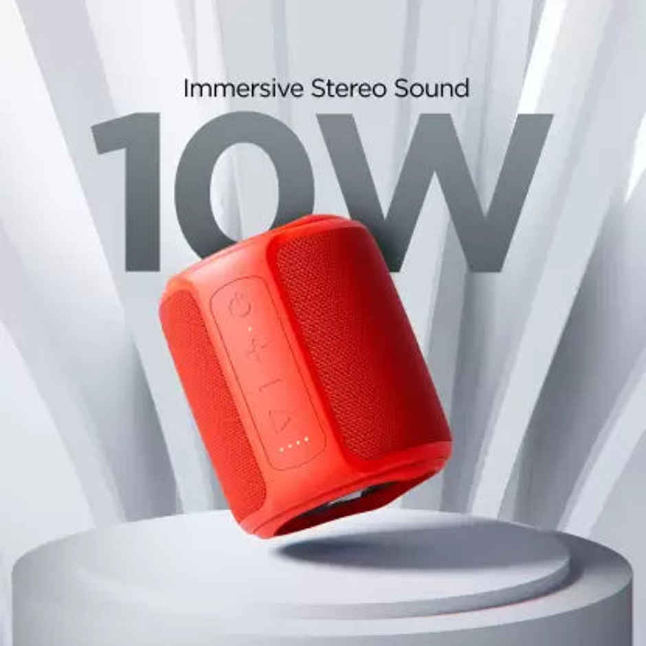 boAt Stone 350 Bluetooth Speaker, with 10W RMS Stereo Sound, IPX7 Water Resistance - Red