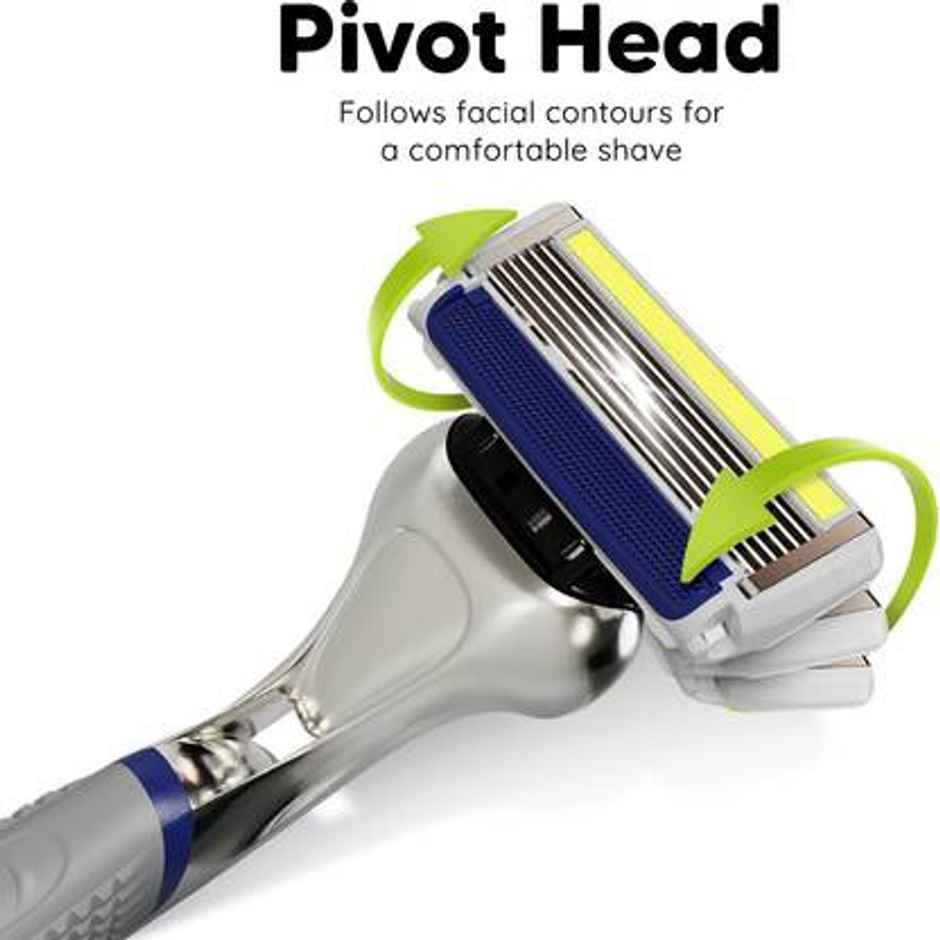 LetsShave Pro 6+ Razor for Men | Worlds First 6 Blade + Precision Back Blade