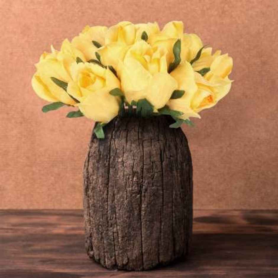 TIED RIBBONS Artificial Rose Bunch | Yellow