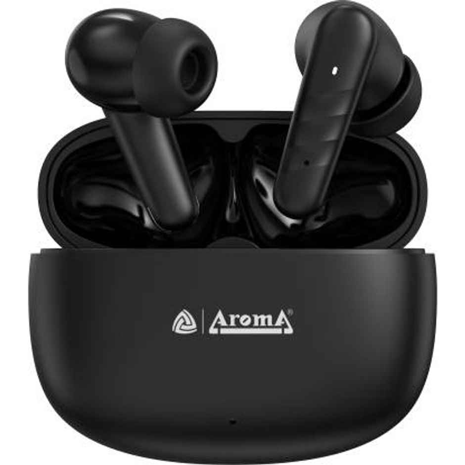 Aroma NB126 Berry Upto 60Hrs Playtime Dual Pairing Fast Charging Heavy Bass Earbuds (Black)