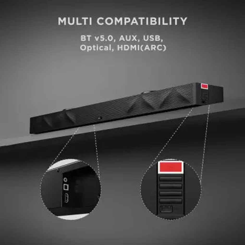 boAt Aavante Bar Octave BT Soundbar with 2.2Channel Audio,Built In Subwoofers,100W RMS(Pitch Black)