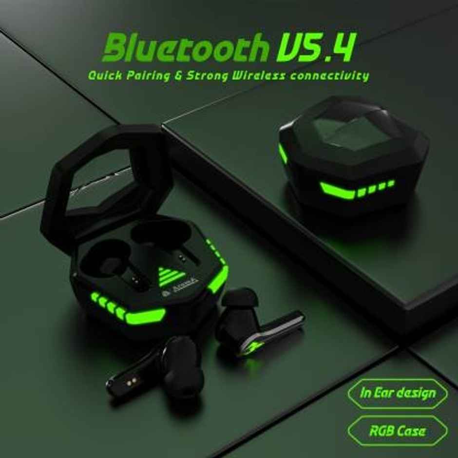 Aroma NB126 Aster Upto 50Hrs Playtime 45ms Latency Fast Charging RGB Gaming Earbuds (Black)
