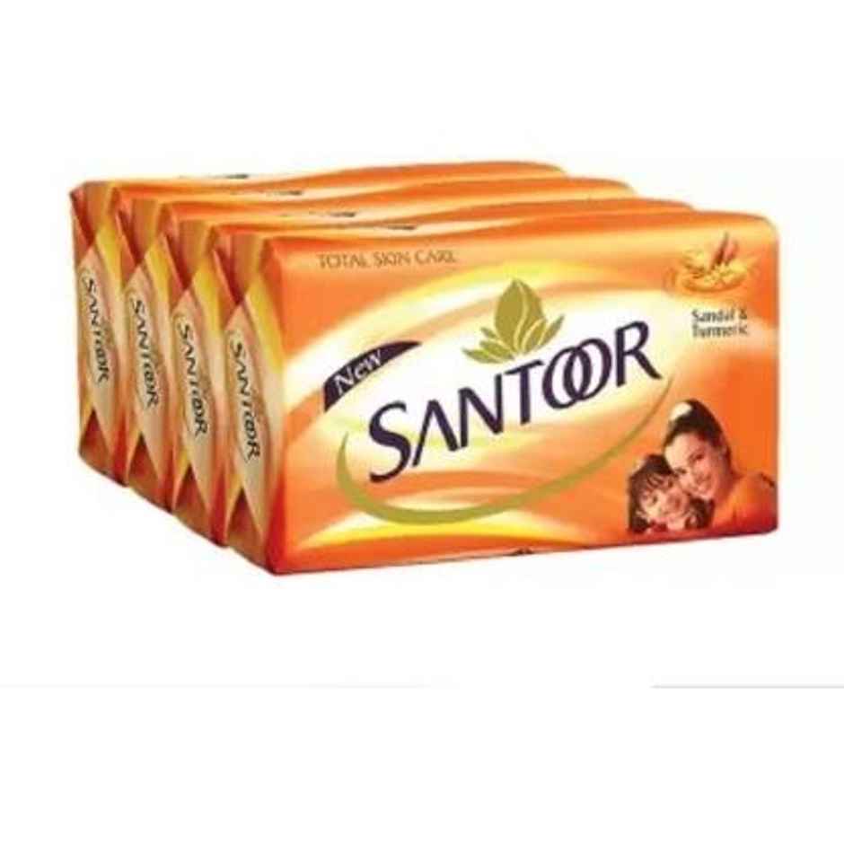 Santoor Skin Moisturizing Sandal and Turmeric Bathing Soap With Anti-Aging Properties