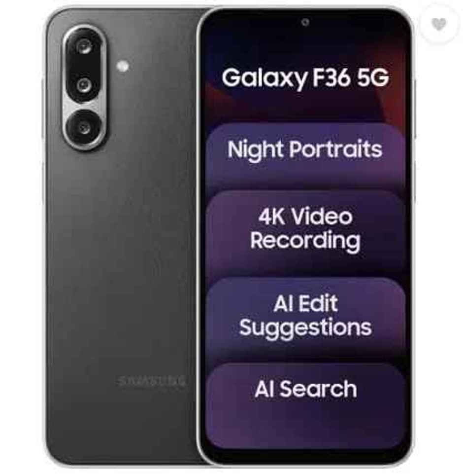 Samsung Galaxy F36 5G | 6 GB RAM | 128 GB Storage | 6.7 inches Display | 5G | Black