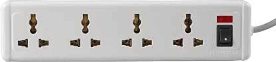 Havells Spikestar 4+1 Surge & Spike Guard With 2M Cable (6A/1440W), 240 Volts - White