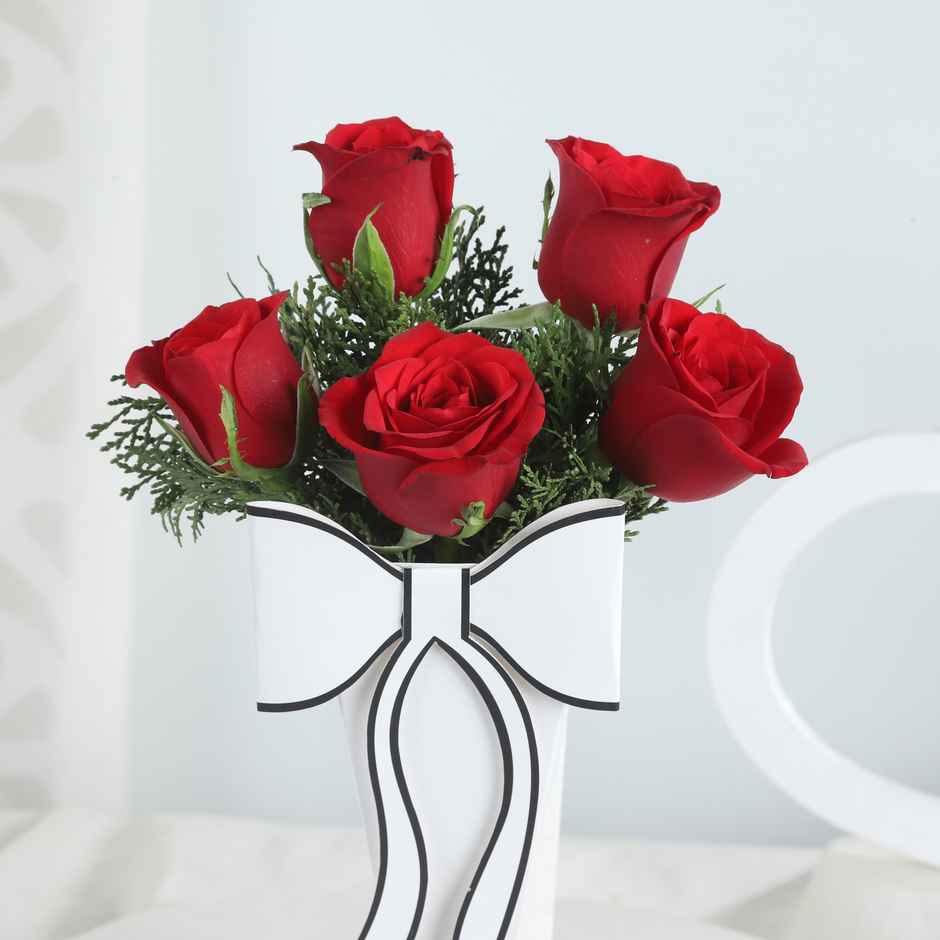 FNP White and Rosette Delight Bouquet (In a Box)