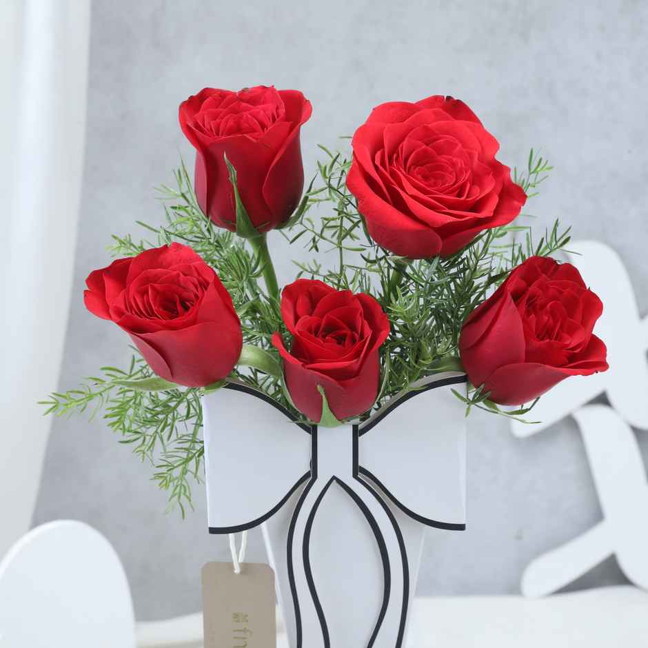 FNP White and Rosette Delight Bouquet (In a Box)