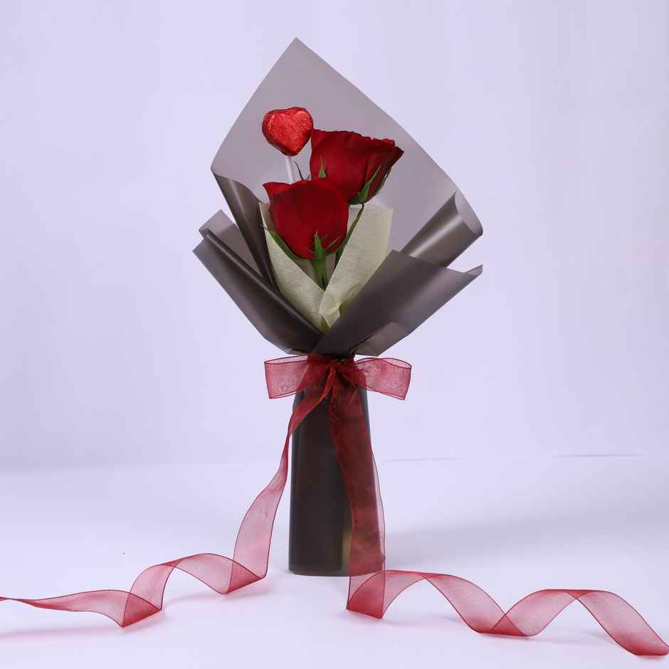 IGP Double Red Rose With Chocolate