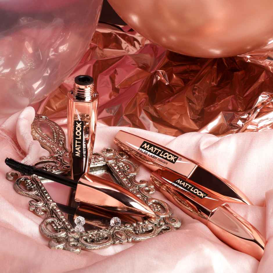 Mattlook False Lash Mascara | Intense Black Color | High Volume & Long lasting Curly Lashes | Black