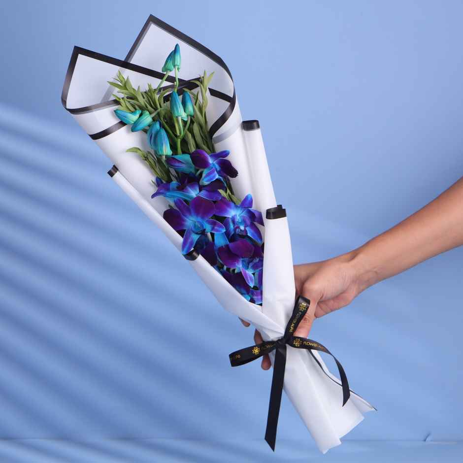 FlowerAura 2 Orchids In White Premium Paper