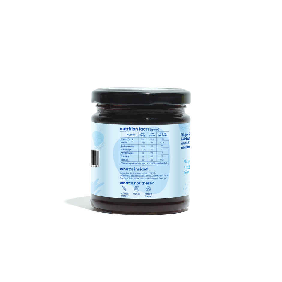 Sweetmate No Added Sugar Mix Berry Jam | Natural, Real Fruit with Stevia | Diabetic & Keto Friendly, Naturally Sweetened, Delicious Taste