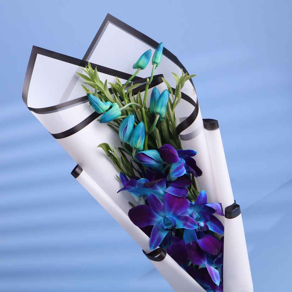 FlowerAura 2 Orchids In White Premium Paper