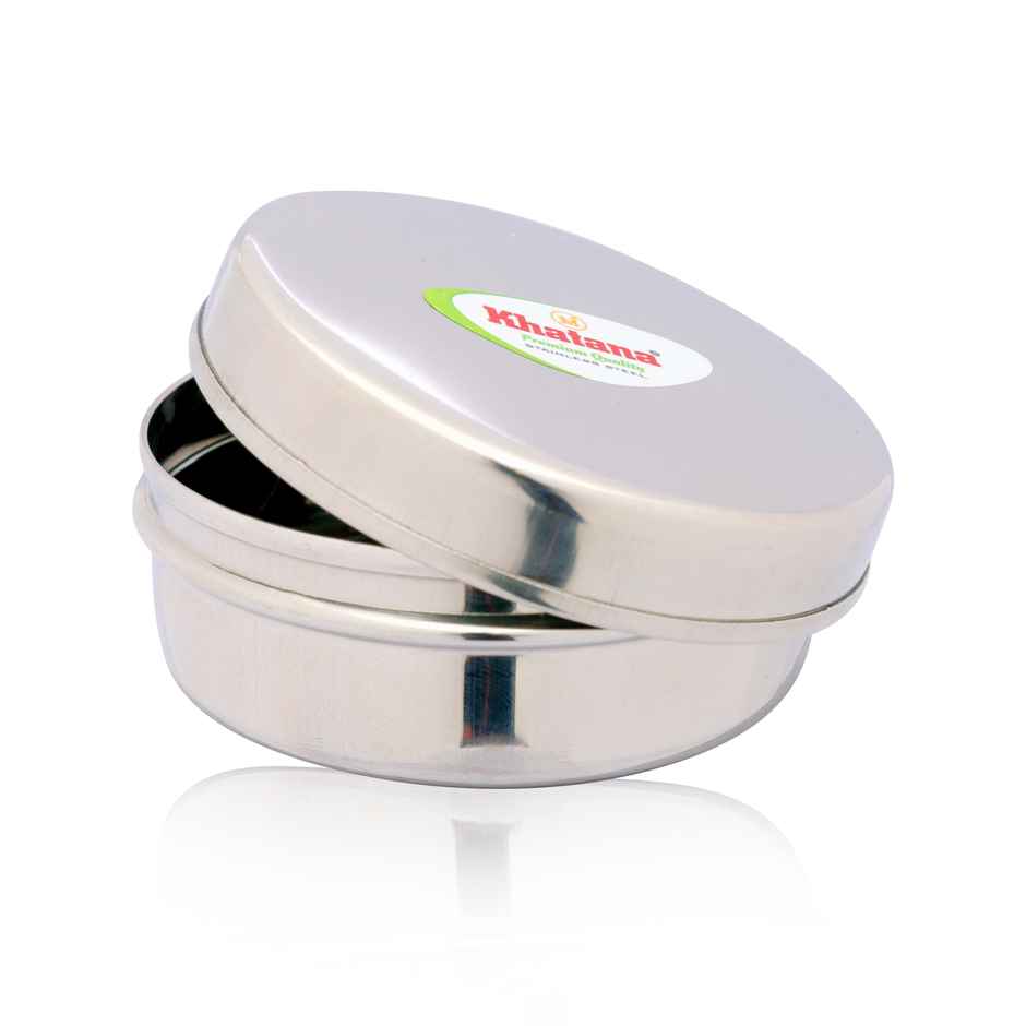 Khatana Stainless Steel Flat Dabbi 100 ml