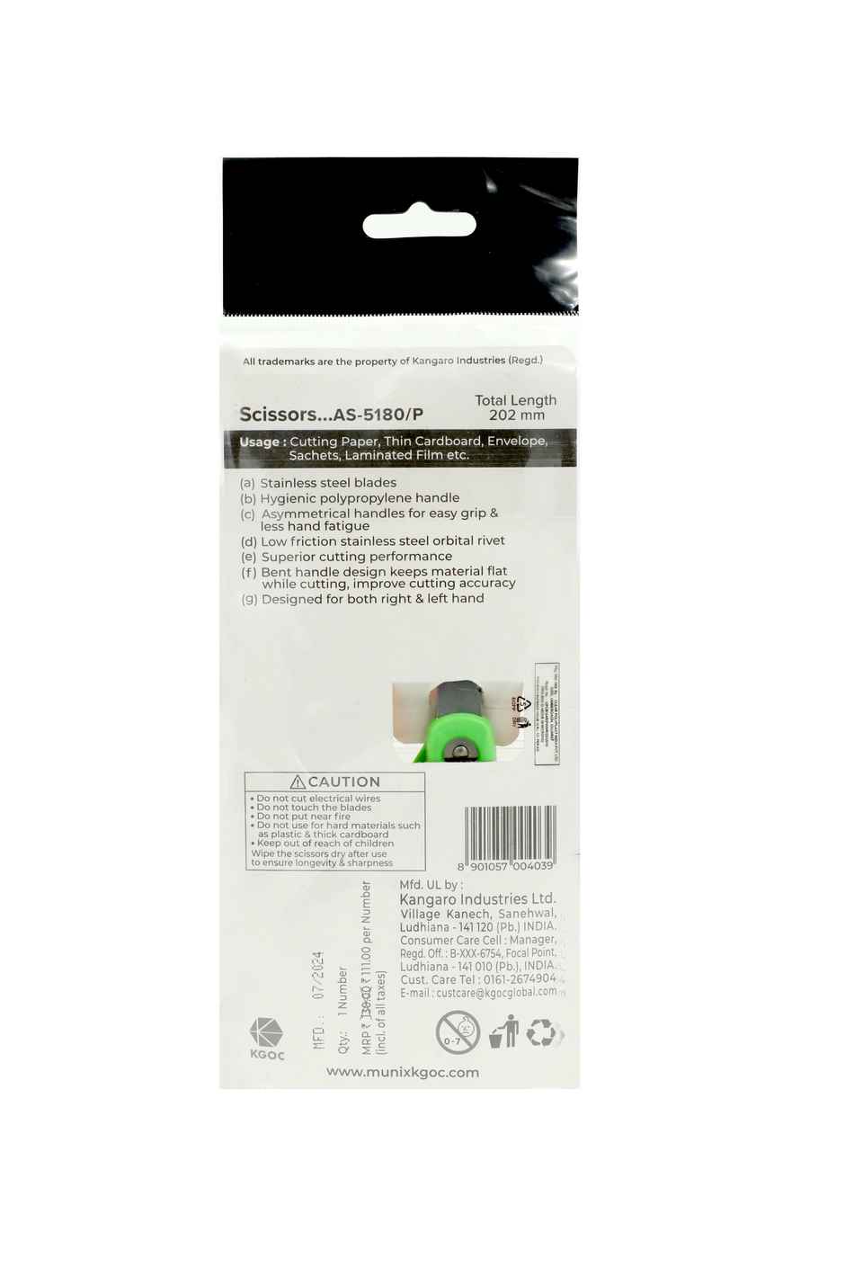 Munix Standard Series Scissors (AS-5180/P) | 202 mm - Assorted