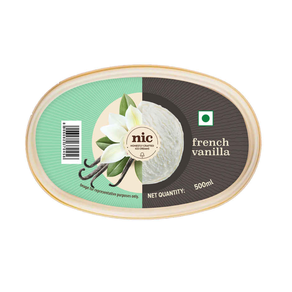 NIC French Vanilla Ice Cream Tub | Preservative Free | No Artificial Flavors
