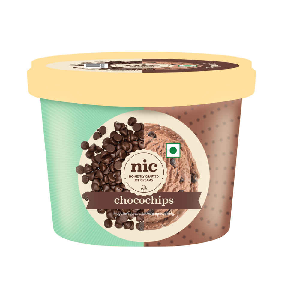 NIC Chocochips Ice Cream Cup | Preservative Free | No Artificial Flavors