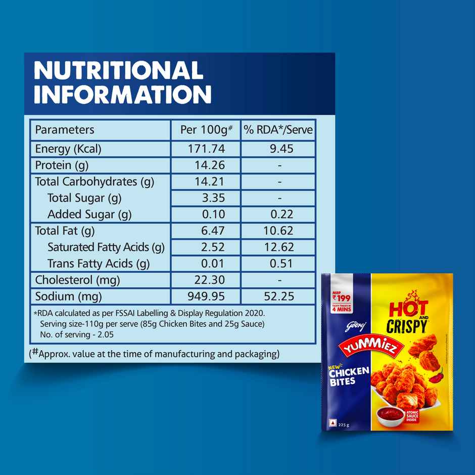 Godrej Yummiez Chicken Nuggets (500g) & Godrej Yummiez Chicken Bites Nuggets (225g) Combo