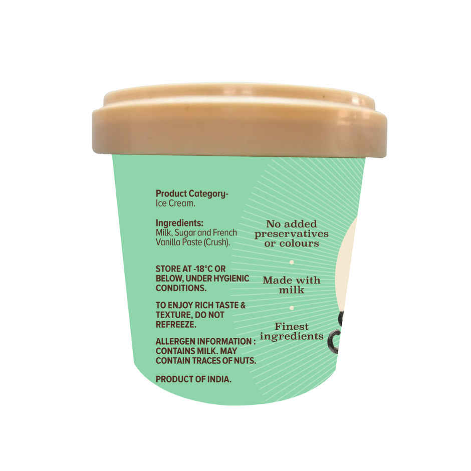 NIC French Vanilla Ice Cream Tub | Preservative Free | No Artificial Flavors