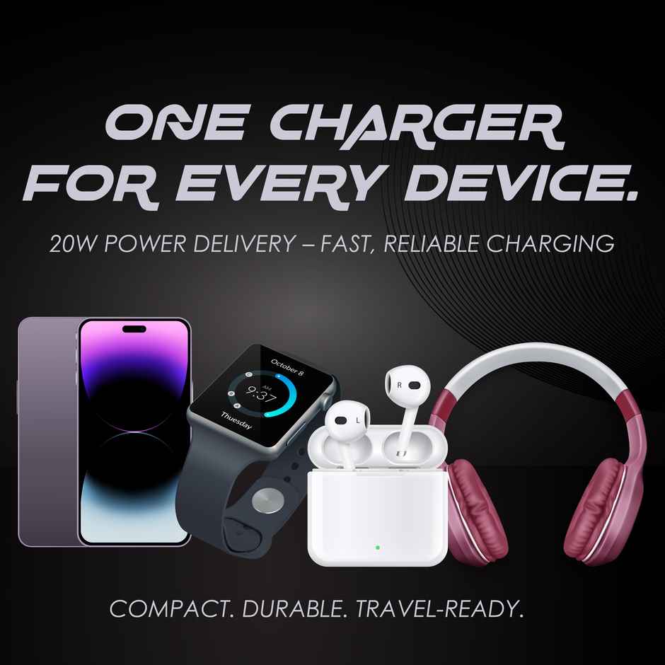 Nippo 20W Fast Charger With Charging Indicator | Gan Technology | White