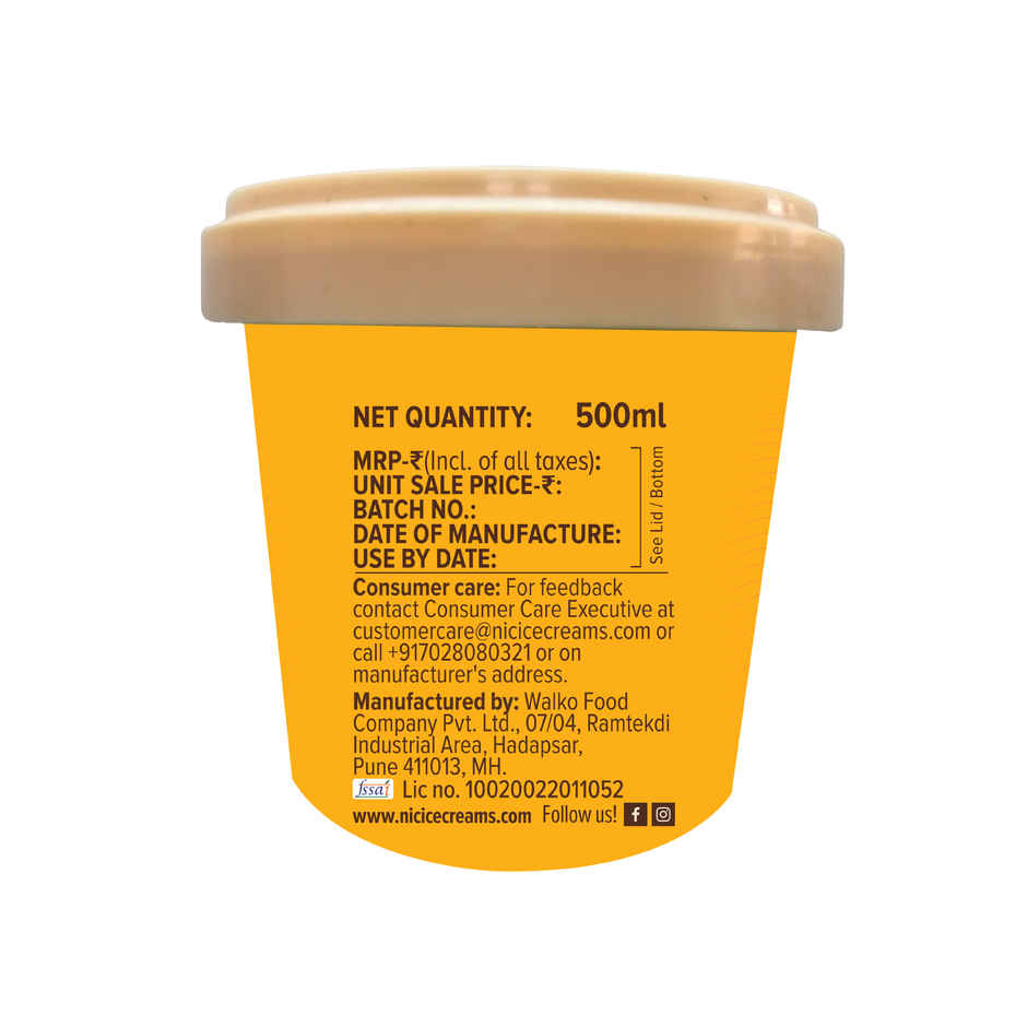 NIC Alphonso Mango Ice Cream Tub | Preservative Free | No Artificial Flavors