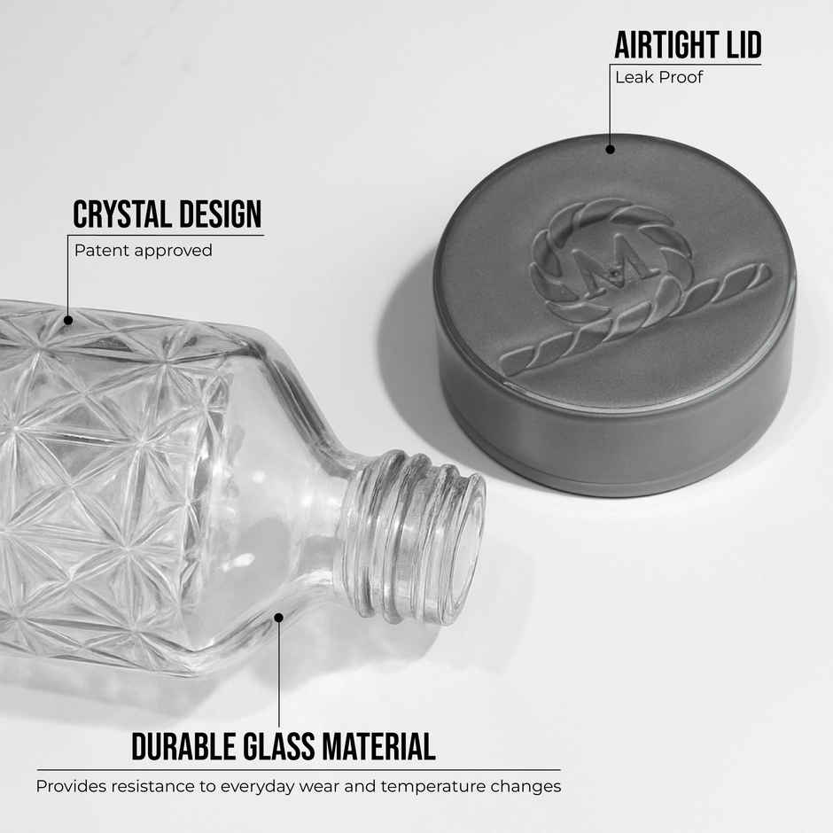 Malaki Crystal Glass Bottle with Leak | Proof Cap | 750 ml