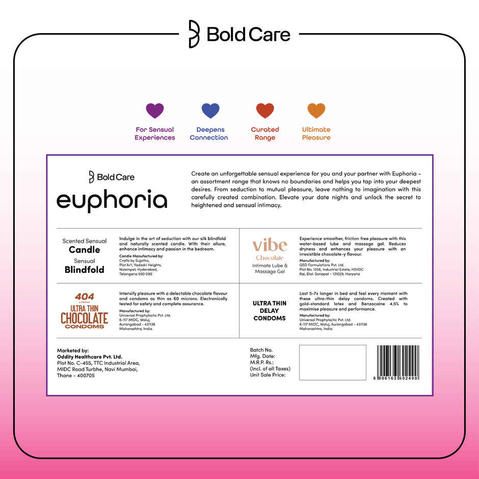 Bold Care Euphoria Giftset For Couples - Designed For Ultimate Pleasure & Excitement