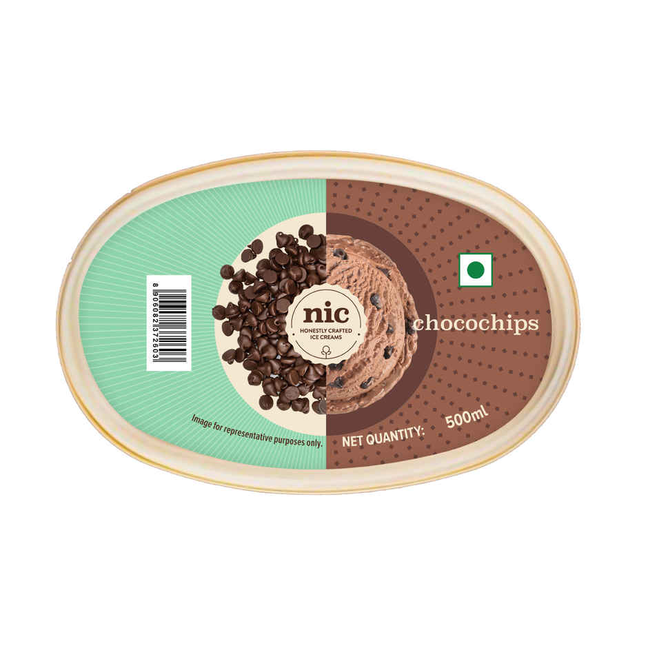 NIC Chocochips Ice Cream Tub | Preservative Free | No Artificial Flavors