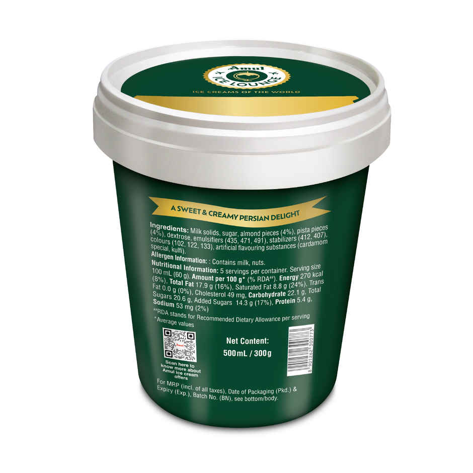 Amul Ice Lounge Irani Kulfi Ice Cream Tub