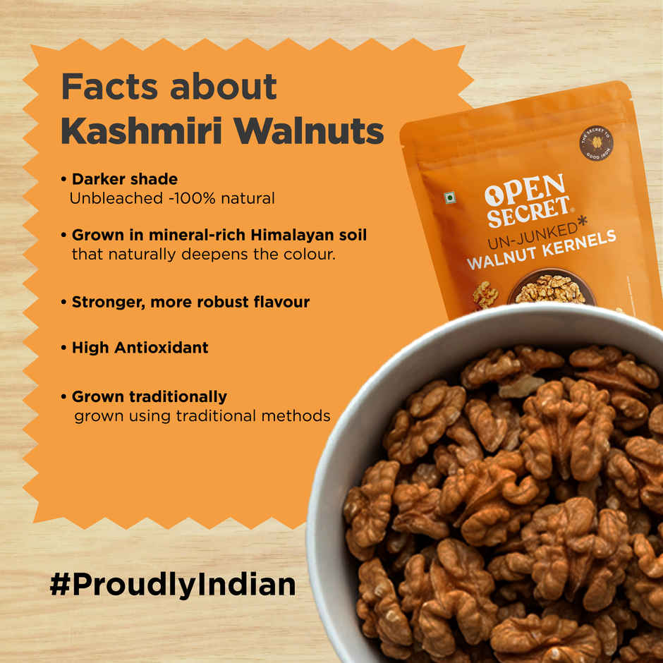 Open Secret Premium Walnut Kernel (Akhrot) -High Protein, Fasting Vrat Special, Healthy Snacking