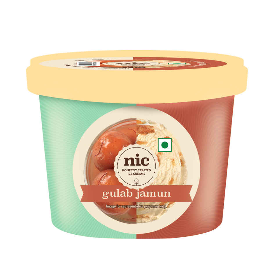 NIC Gulab Jamun Ice Cream Cup | Preservative Free | No Artificial Flavors