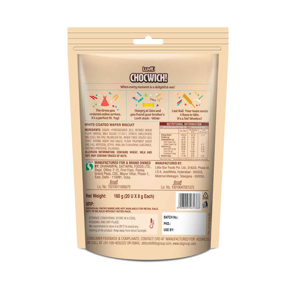 Luvit Chocwich White Home Delights Wafer Biscuits