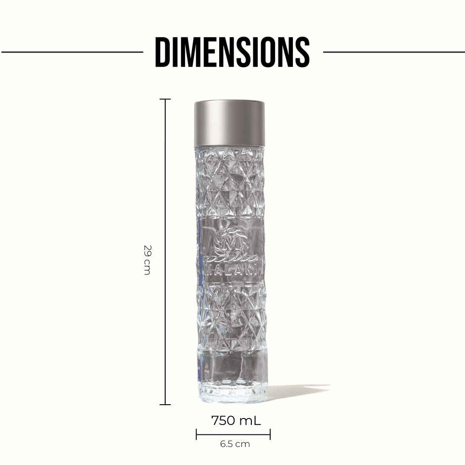 Malaki Crystal Glass Bottle with Leak | Proof Cap | 750 ml