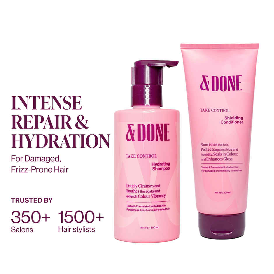 &Done Take Control Hydrating Shampoo (300ml) & Done Take Control Shielding Conditioner (200ml) Combo