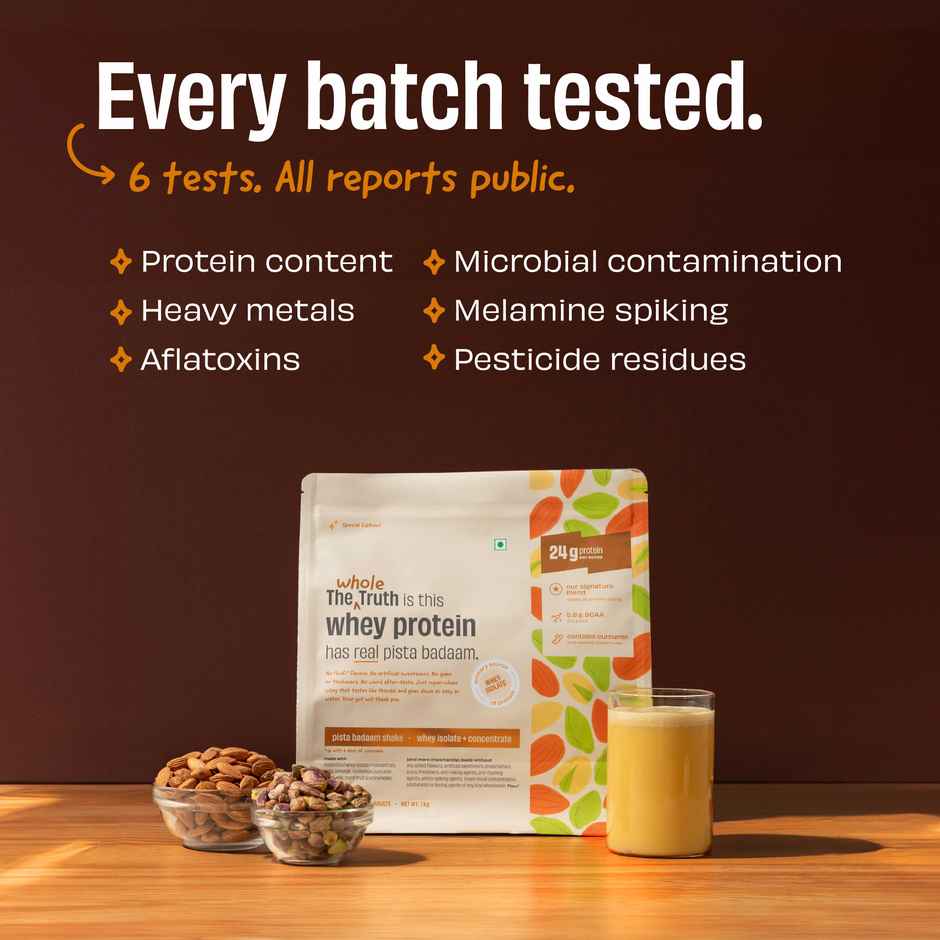 The Whole Truth Whey Protein Powder Pista Badaam Shake (24g Protein Per Scoop) Combo