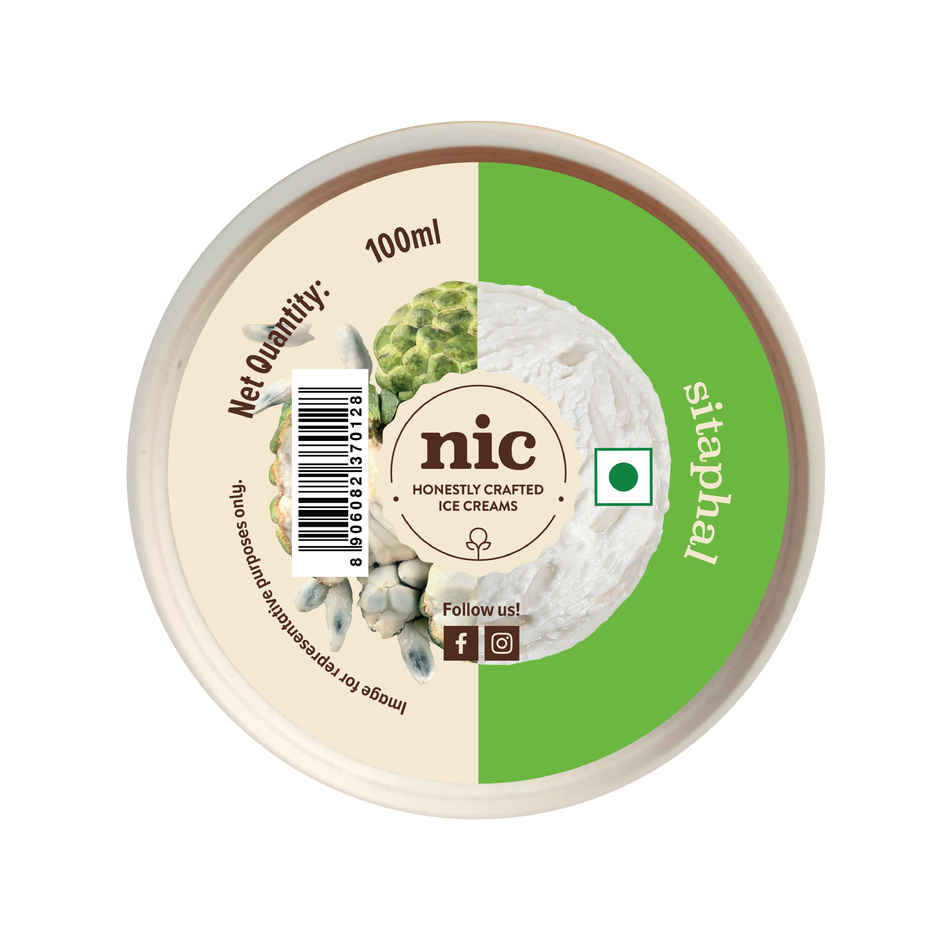 NIC Sitaphal Ice Cream Cup | Preservative Free | No Artificial Flavors