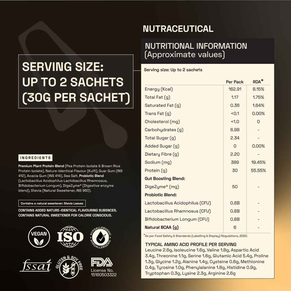 Ace Blend Premium Plant Protein | Kulfi | Intense
