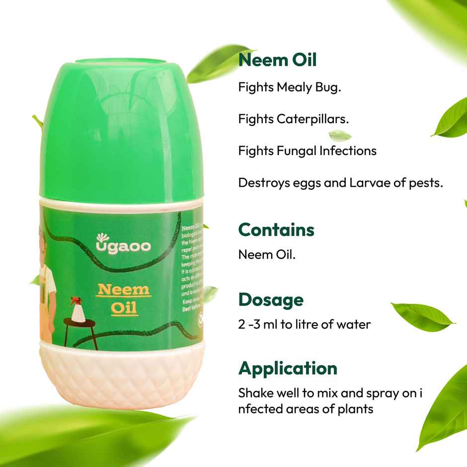 Ugaoo Neem Oil Spray For Plants & Garden-Highly Effective On Plant Insects Aquatic Plant Fertilizer