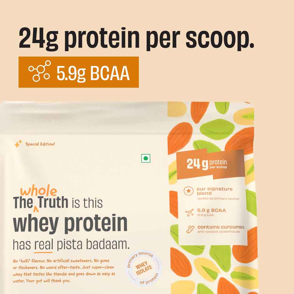 The Whole Truth Whey Protein Powder Pista Badaam Shake (24g Protein Per Scoop) Combo