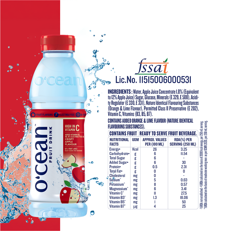 O'cean Beverages Crispy Apple Flavoured Water Combo