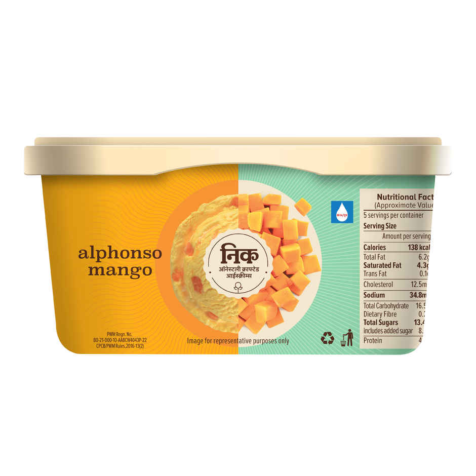 NIC Alphonso Mango Ice Cream Tub Combo | Preservative Free | No Artificial Flavors