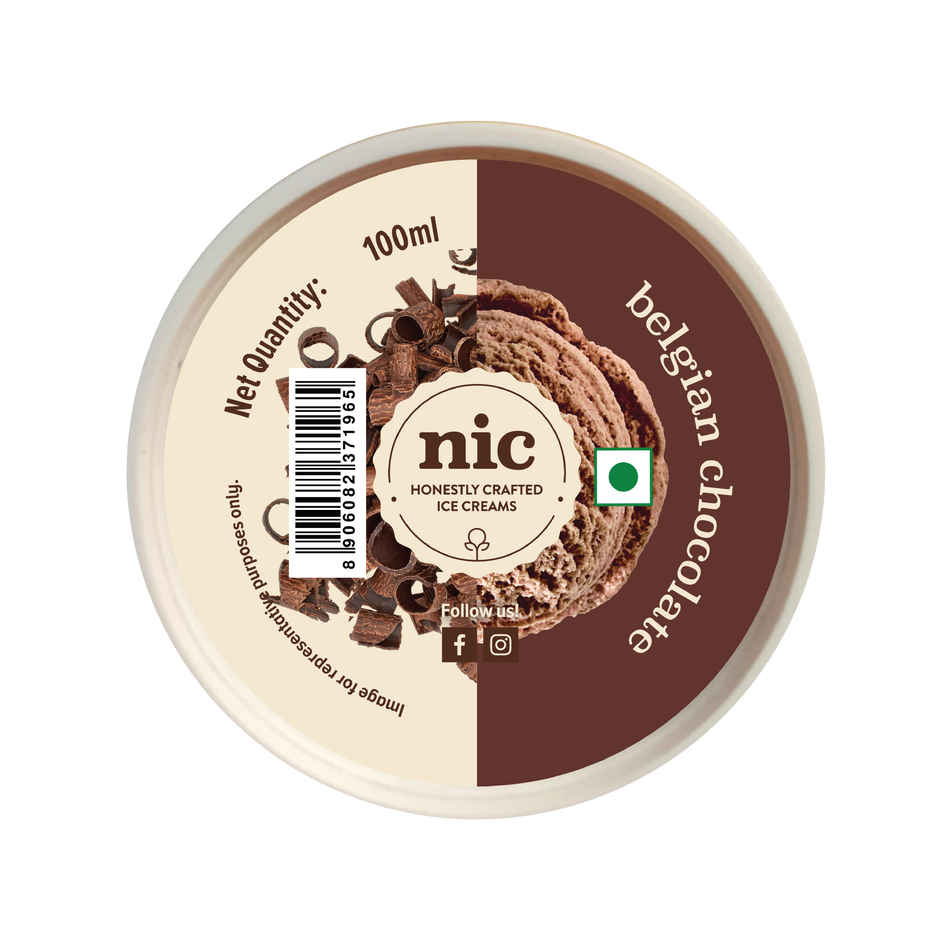 NIC Belgian Chocolate Ice Cream Cup Combo | Preservative Free | No Artificial Flavors