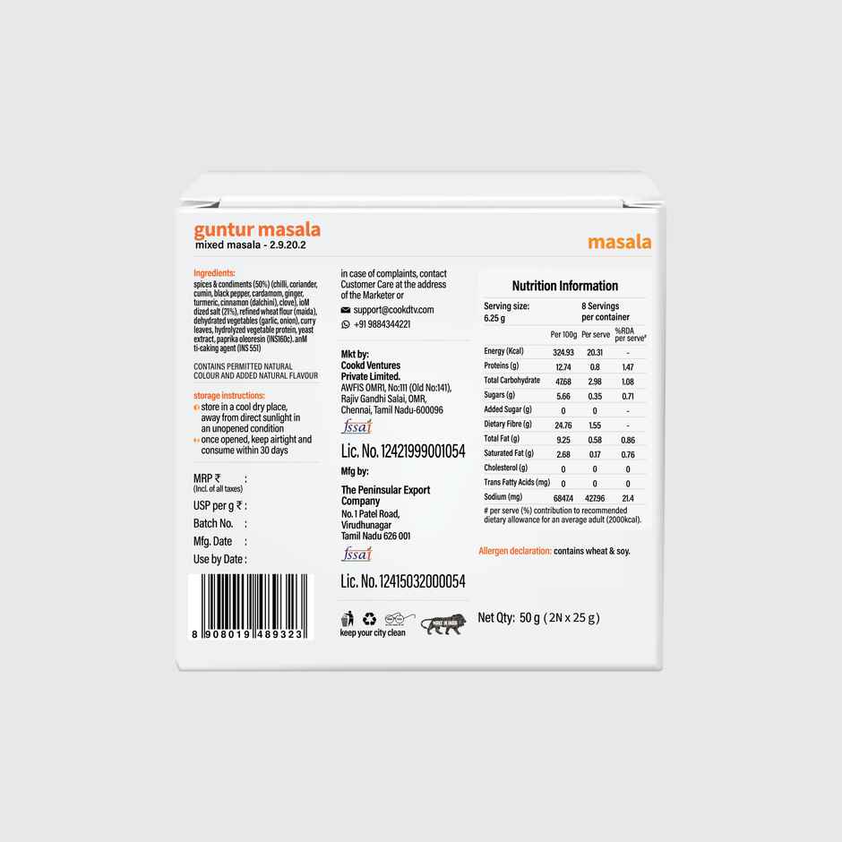 Cookd Guntur Masala | Ready to Cook Spice Mix