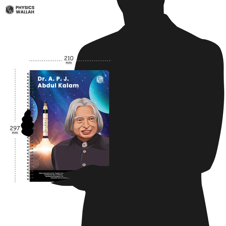 Physics Wallah Practice Spiral Notebook | 280 Pages | Ruled | Dr. Apj Abdul Kalam